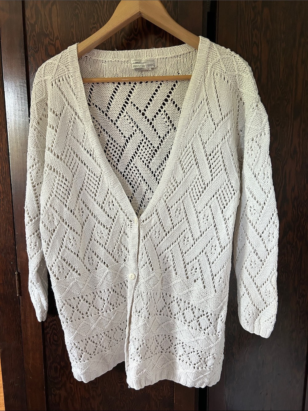 Open-Knit Long Sweater Cardigan